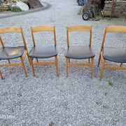 4 chaises scandinave en hêtre des années 60