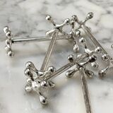 Set of 6 silver metal knife rests in the Letang Remy style