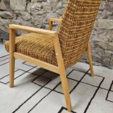 Vintage 1970 curled fireside chair