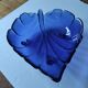 Blue glass fruit bowl