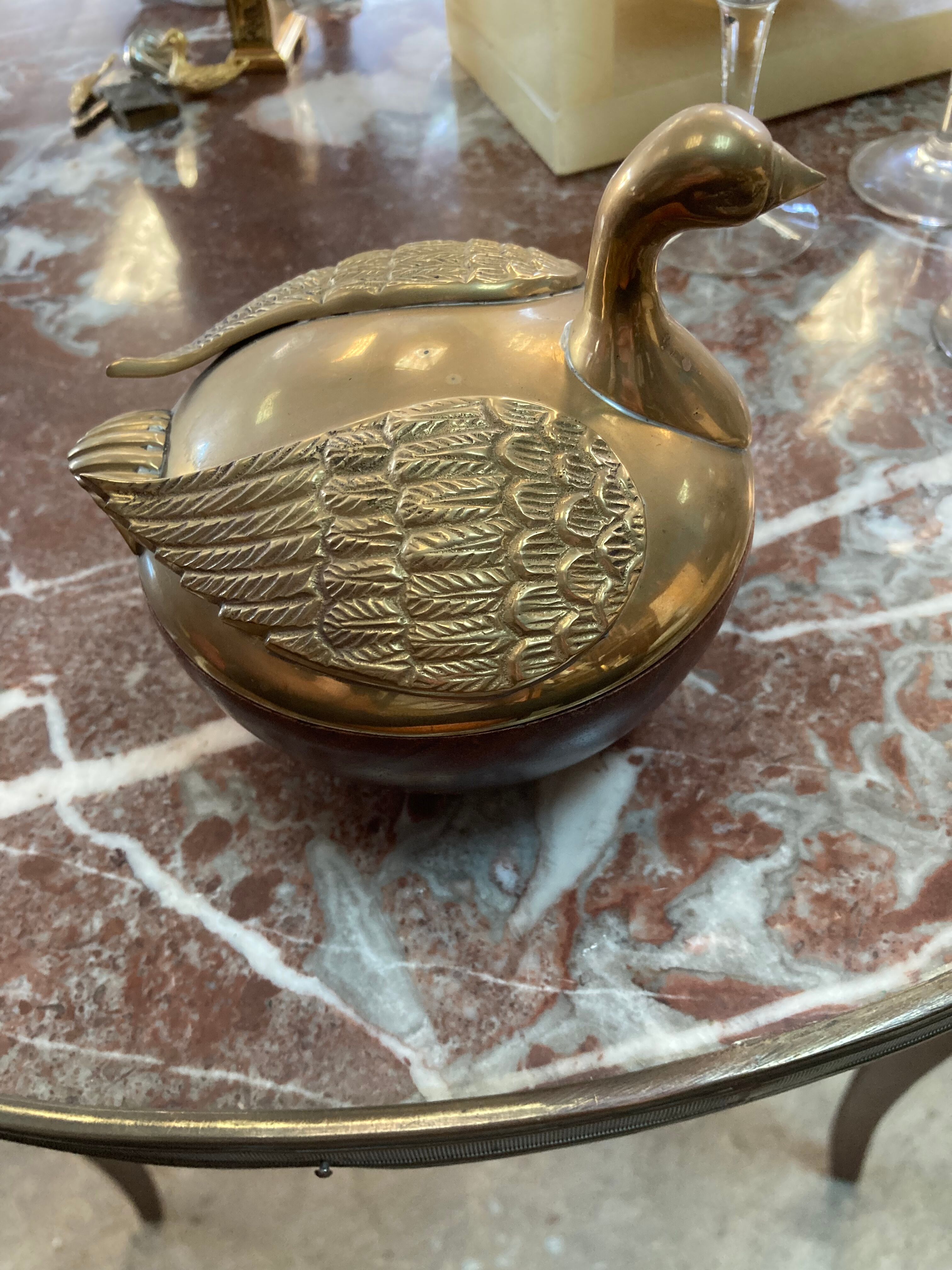 Bird box (wood and brass)