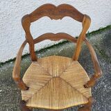 Provencal straw armchair in walnut
