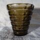 Vase signed Daum Nancy Art Deco Smoked Glass Geometric Decor