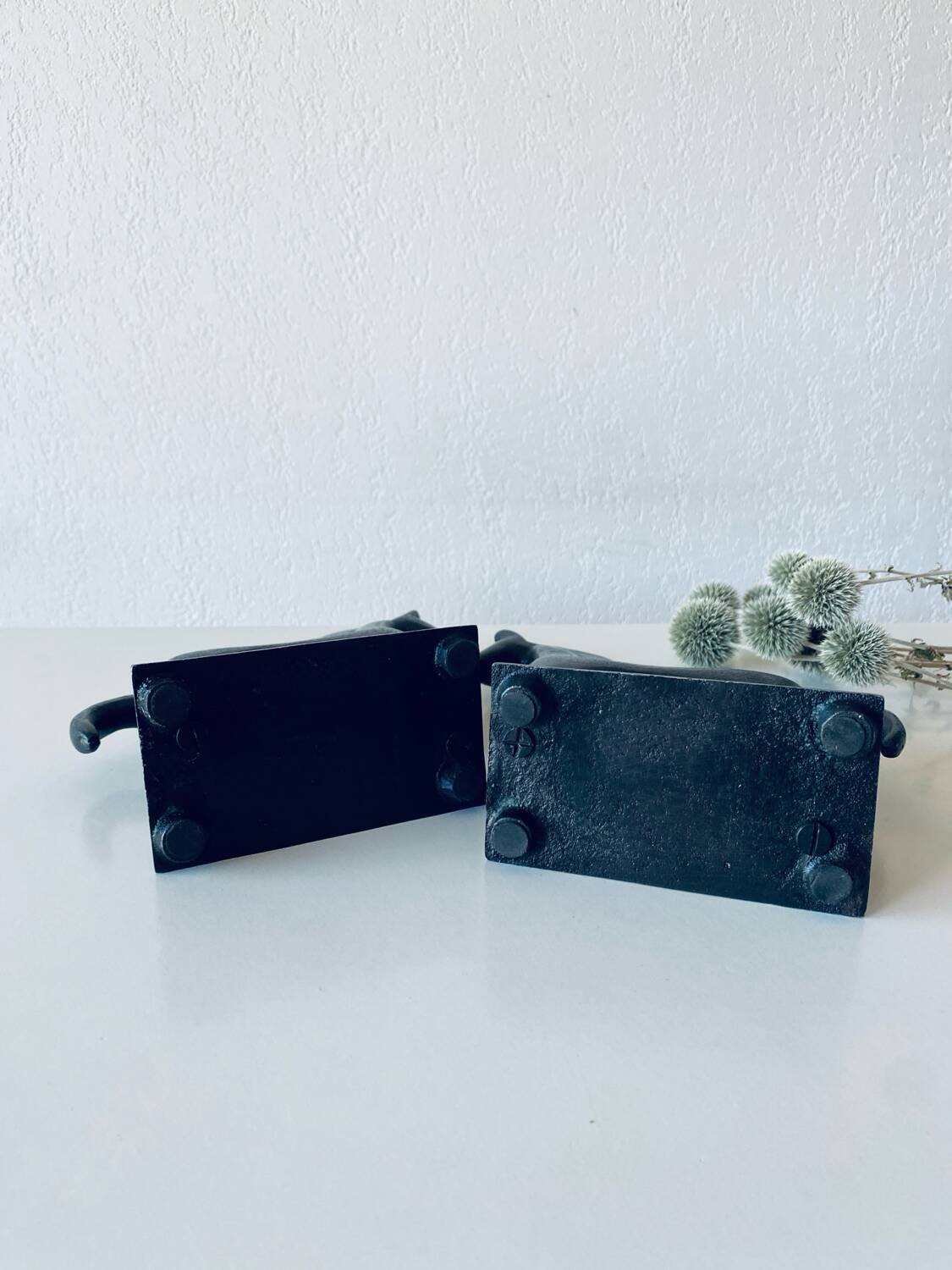Pair of iron horse bookends
