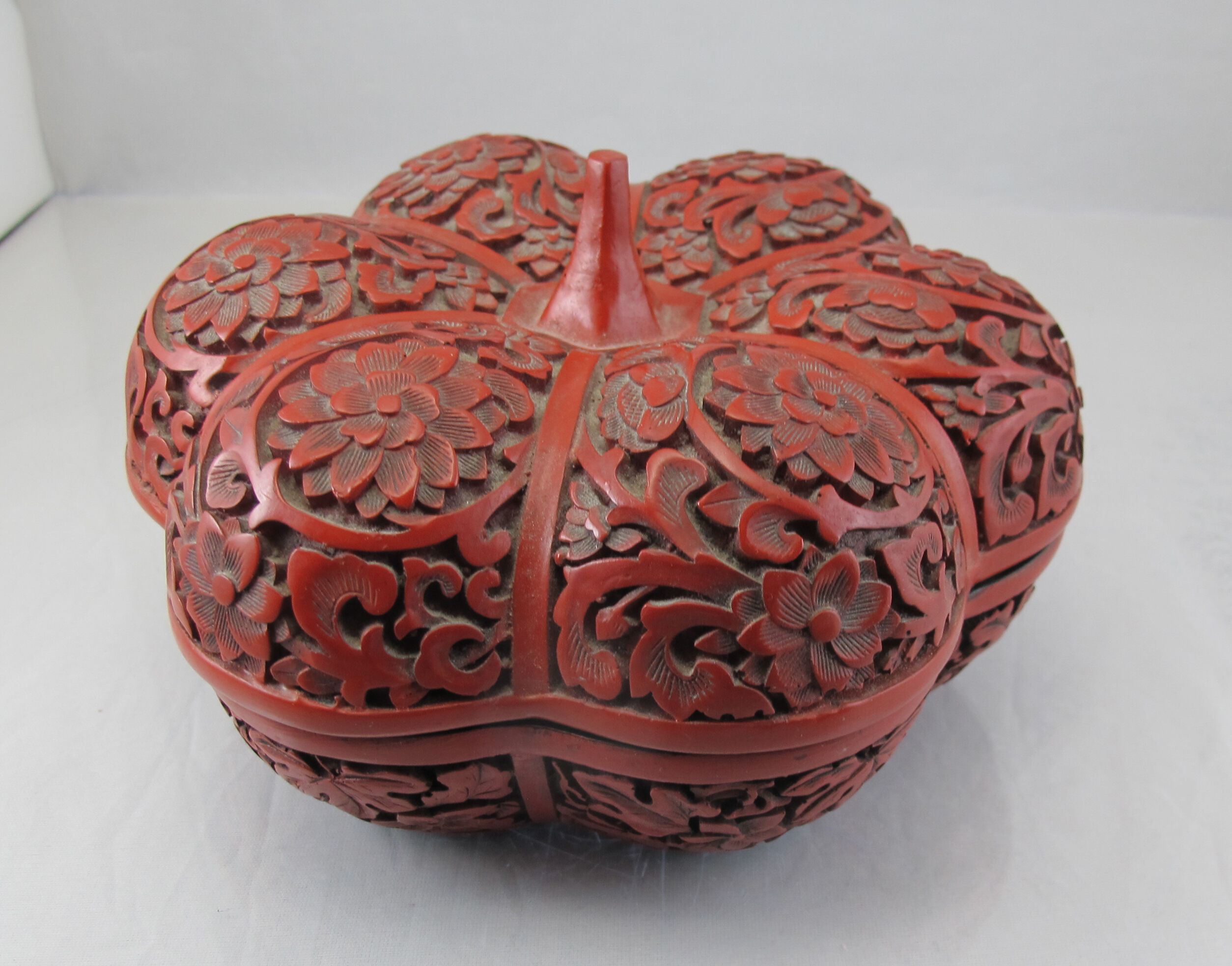 Old Chinese box in red lacquer Beijing China Asia