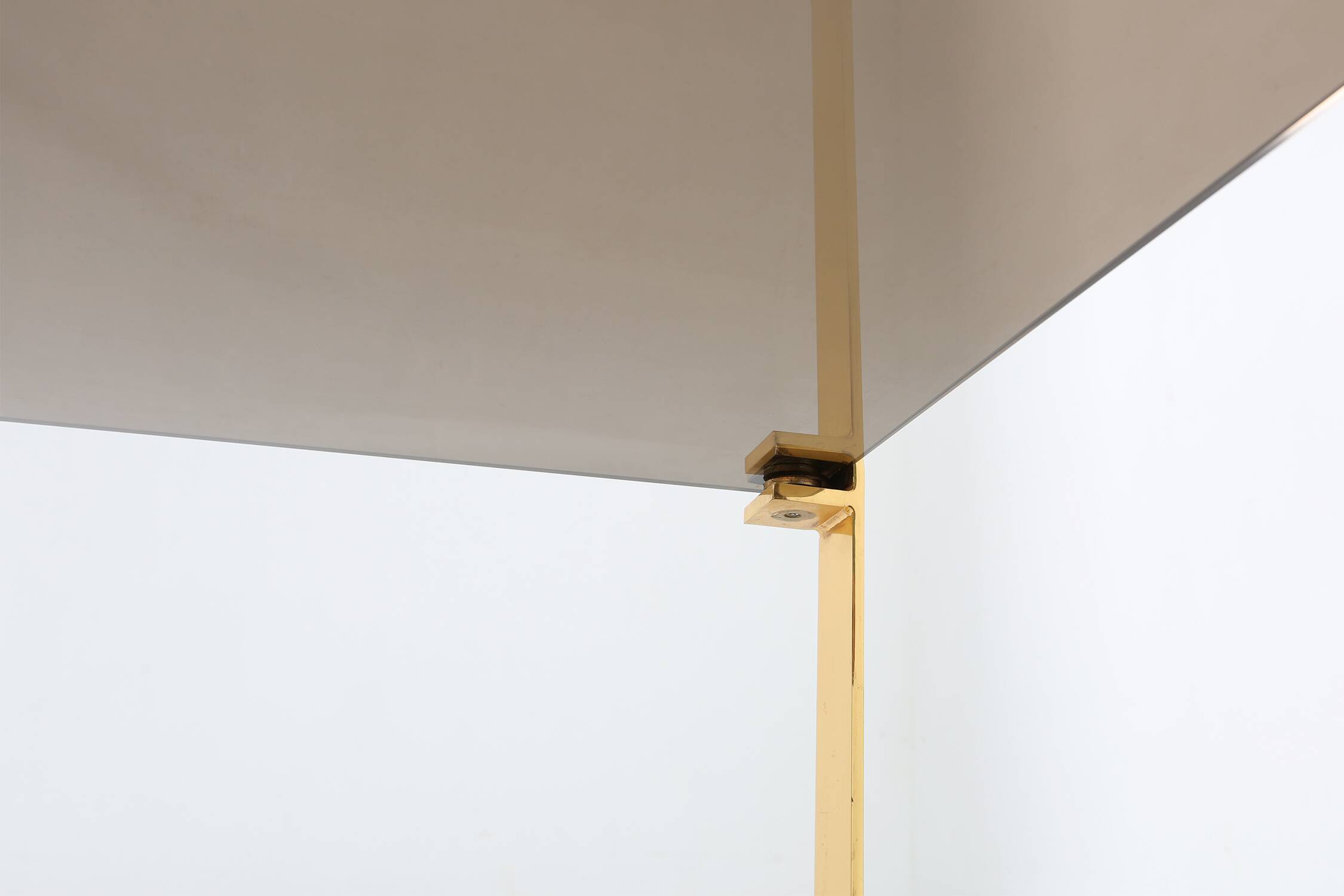 Mid-century coffee table with gold plated base and glass top, 1970s