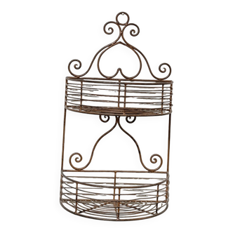 Wrought iron wall shelf