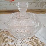 Art Deco style chiseled molded glass candy box