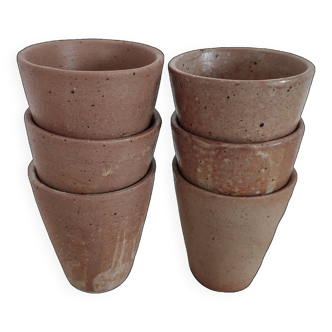 Set of 6 stoneware cups