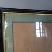 Frame Napoleon III lacquered wood black / gold 65,5x54,5 foliage 61x50 cm + SB glass