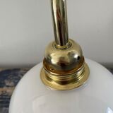 White opaline globe wall lamp