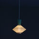 Green diabolo pendant lamp with gilding chandelier vintage luminaire