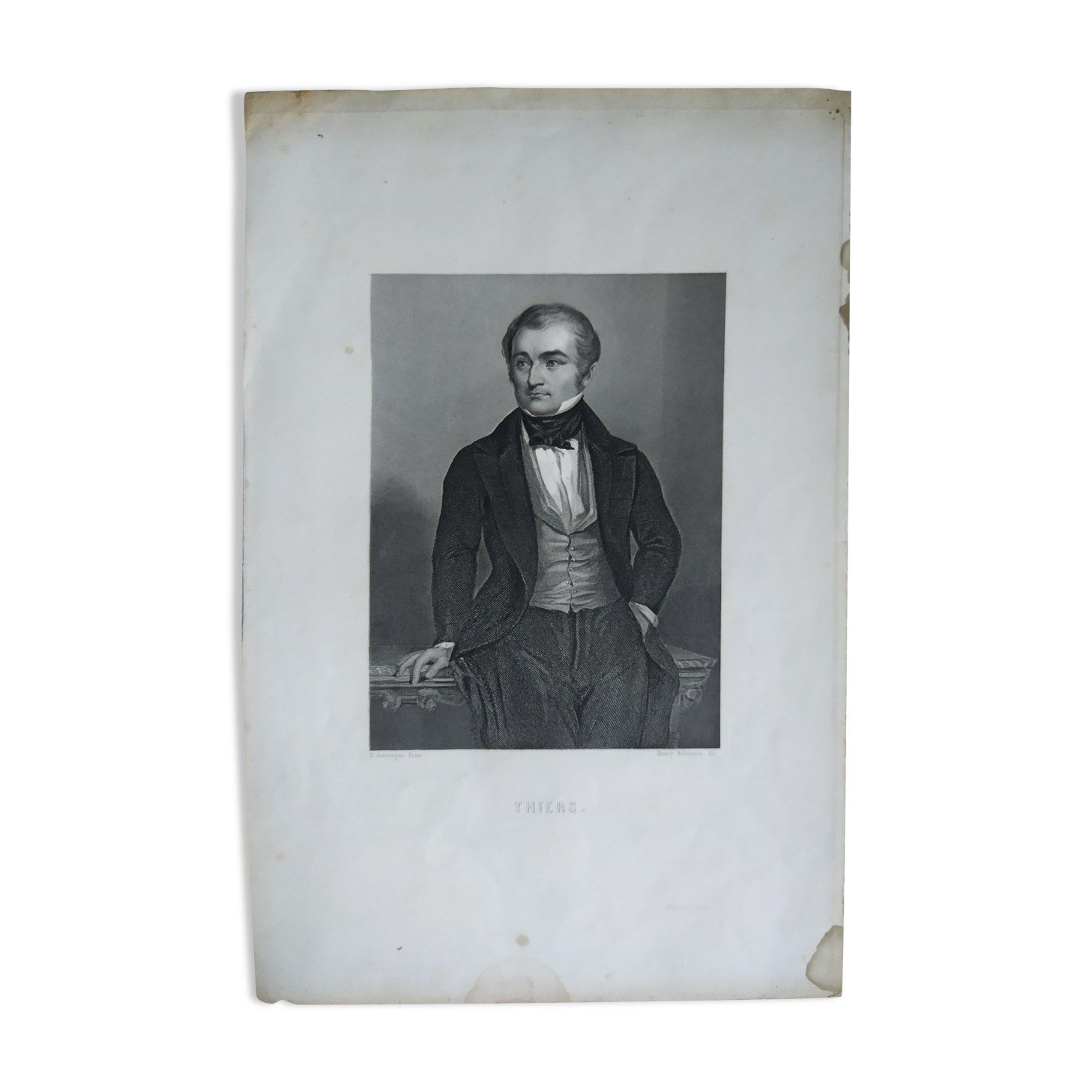 Engraving XIXth "Adolphe THIERS" French statesman
