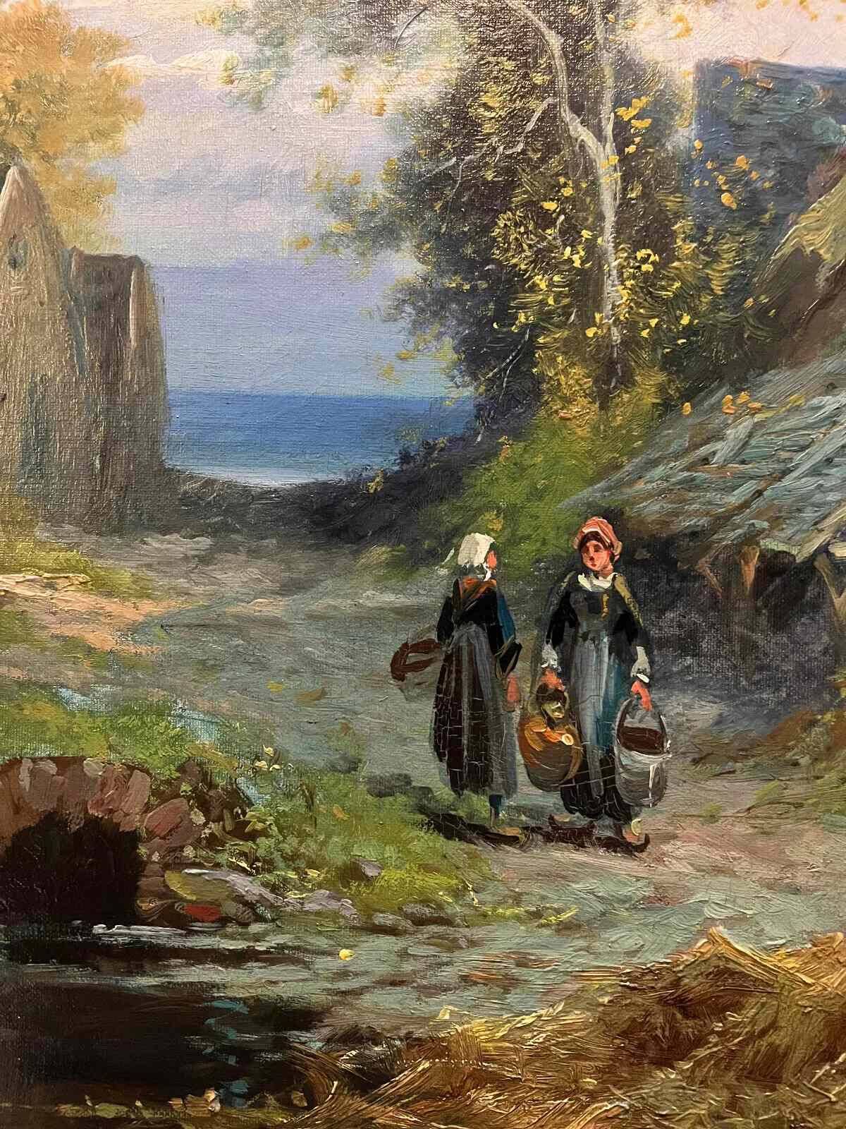 Pendant of HST Paintings "Animated farmyard" Paul DEVILLERS (XIX-XX)