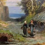 Pendant of HST Paintings "Animated farmyard" Paul DEVILLERS (XIX-XX)