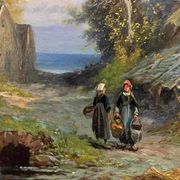 Pendant of HST Paintings "Animated farmyard" Paul DEVILLERS (XIX-XX)
