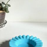 Cendrier verre opalin bleu vintage