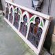 Large solid wood frame composed of 5 stained glass niches
