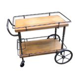 Rolling service in solid oak and wrought iron