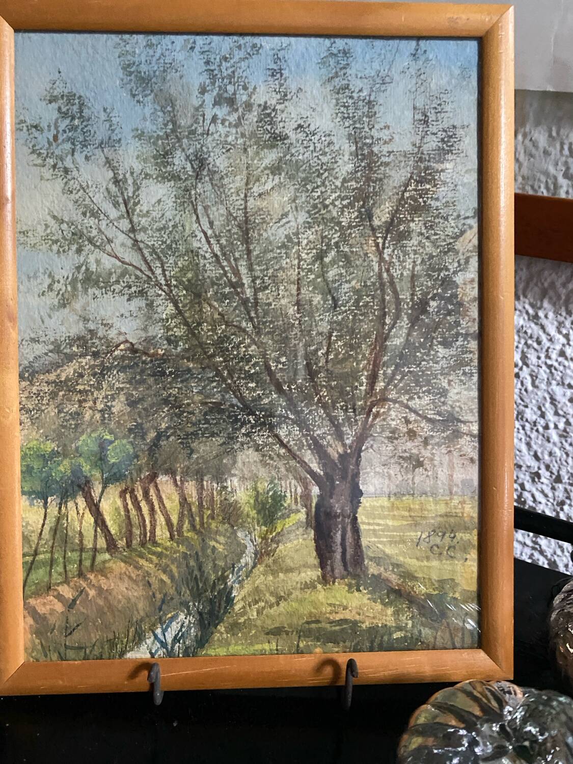 Signed watercolor dated 1894 landscape