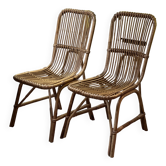 Paire de chaises en rotin