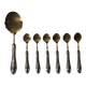 Dessert service spoons in 800 silver and vermeil