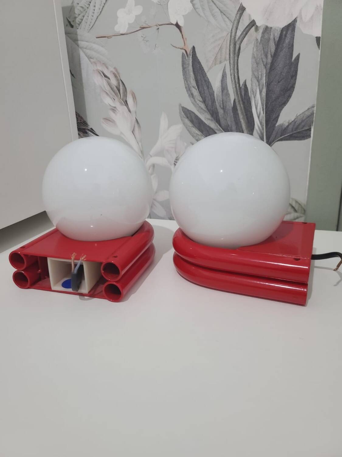 Pair of space age wall lights