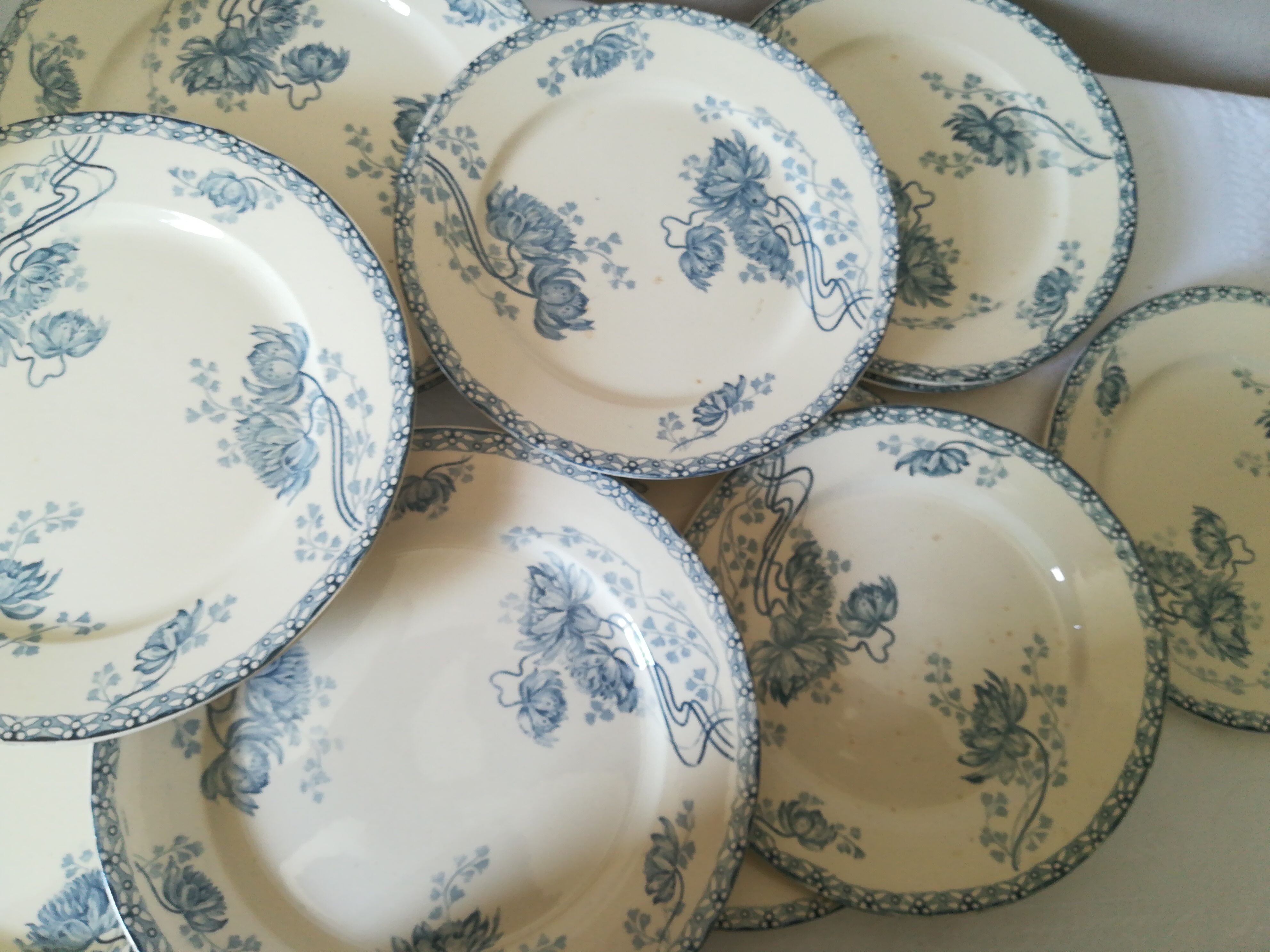 12 assiettes terre de fer Sarreguemines