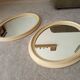 Miroir ovale vintage en bois patiné
