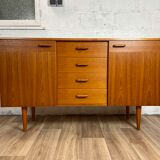 Mid-length Scandinavian teak sideboard, 60s