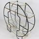 Sculptural Circular Étagère in Blackened Steel, Gold-Plated Metal and Glass