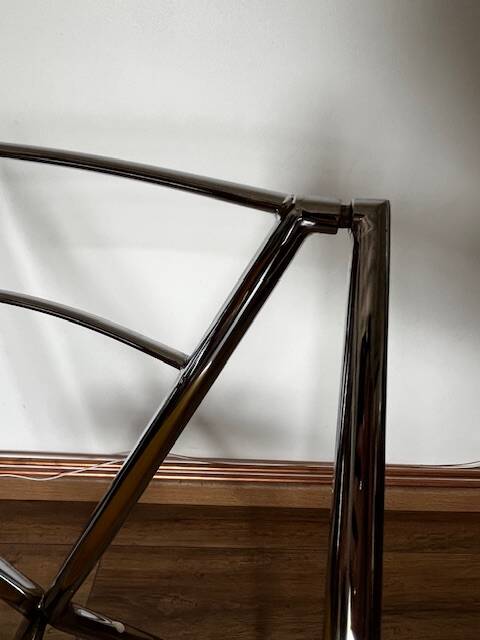 Yamakado chair, chrome and yellow skai