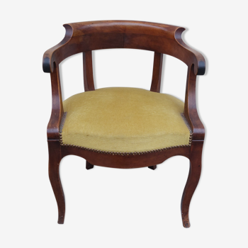 Fauteuil de bureau Louis Philippe en Noyer massif