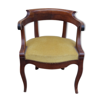 Louis Philippe office armchair in solid walnut