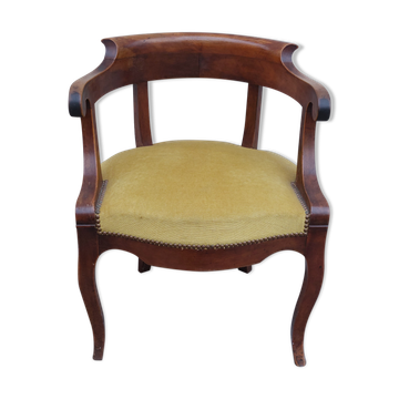 Fauteuil de bureau Louis Philippe en Noyer massif