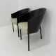 Ensemble postmoderne de 2 chaises en cuir, Italie, 1980