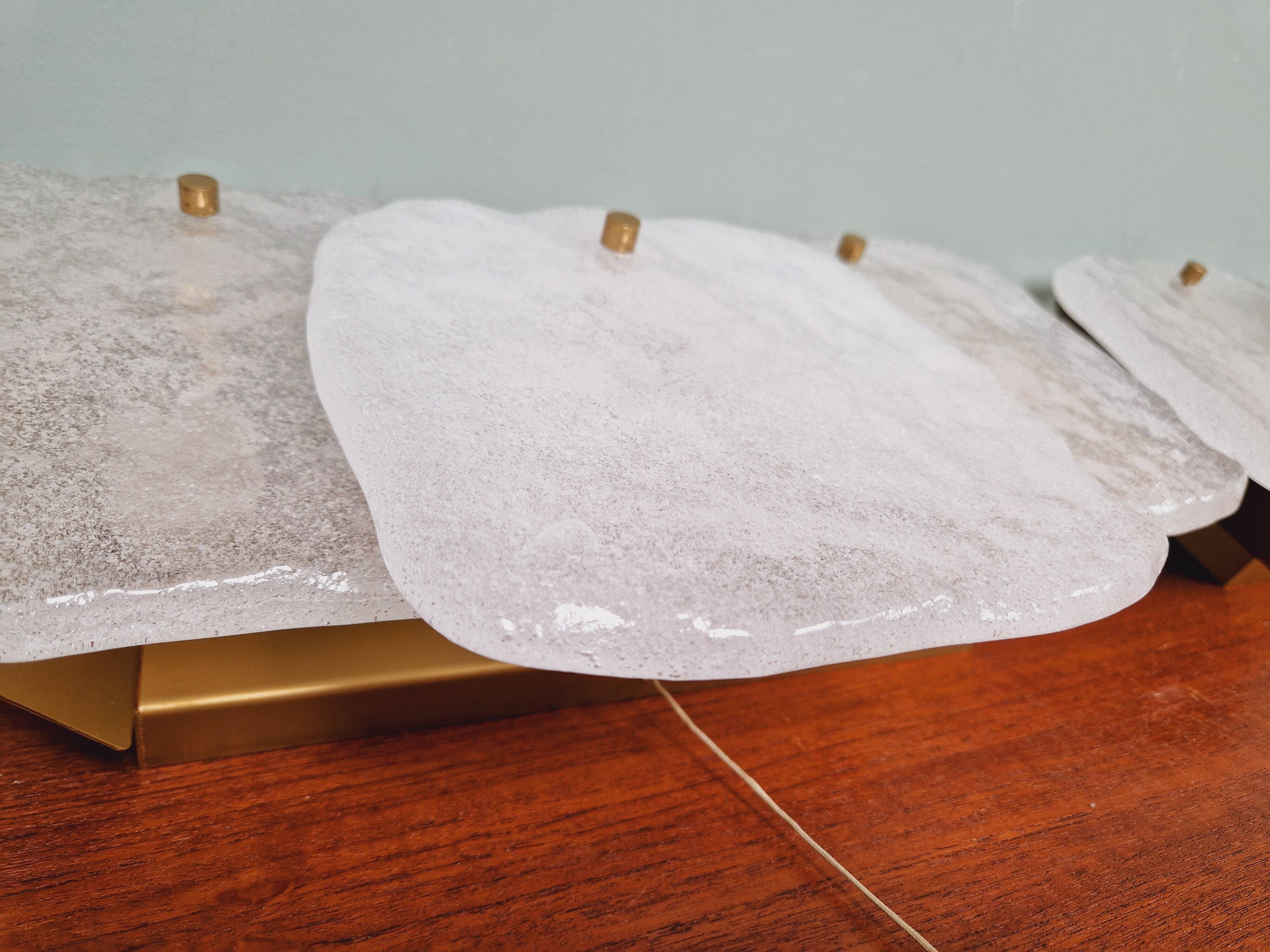 Pair of frosted glass wall lights, Kalmar, 1960s