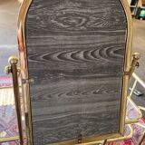 Dressing table and matching psyche in gold metal and glass 70