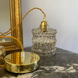 Suspension with vintage amber glass globe