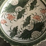 Round decorative porcelain cup hand painted floral decoration Thailand