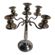 Silver-plated metal chandelier with 5 arms