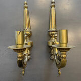 Pair of Art Deco gilt bronze wall sconces