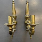 Pair of Art Deco gilt bronze wall sconces