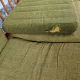 Living room set: sofa and 2 boomerang-style armchairs, 1950s