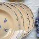 6 vintage K&G Luneville "Flore" porcelain soup plates, 1950s, small blue flowers