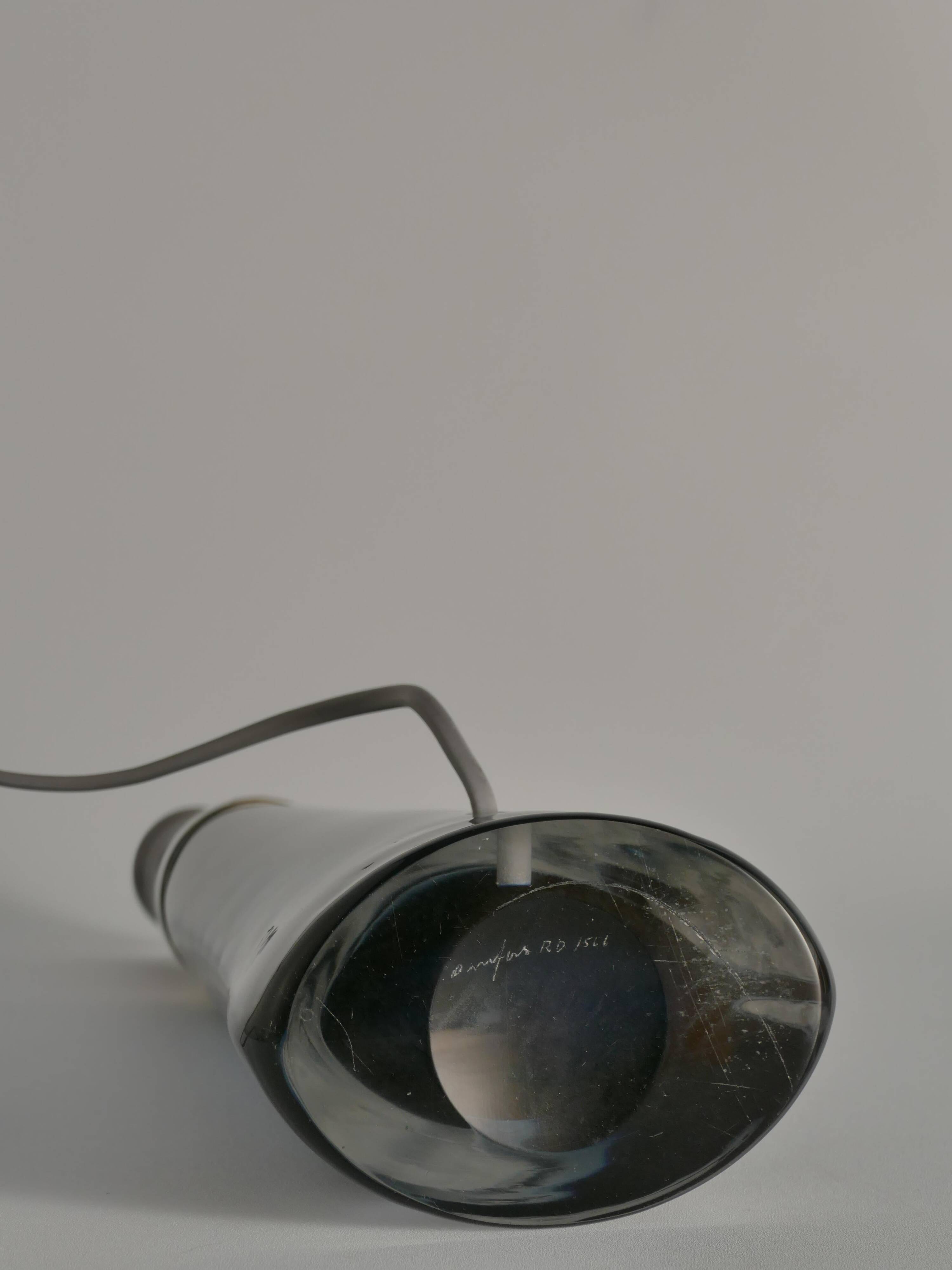 Blue Crystal Glass Table Lamp model RD 1566 by Carl Fagerlund, Orrefors, 1960s