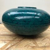 Ancien vase st clément ref 9058 céramique bleu vert made in france vintage