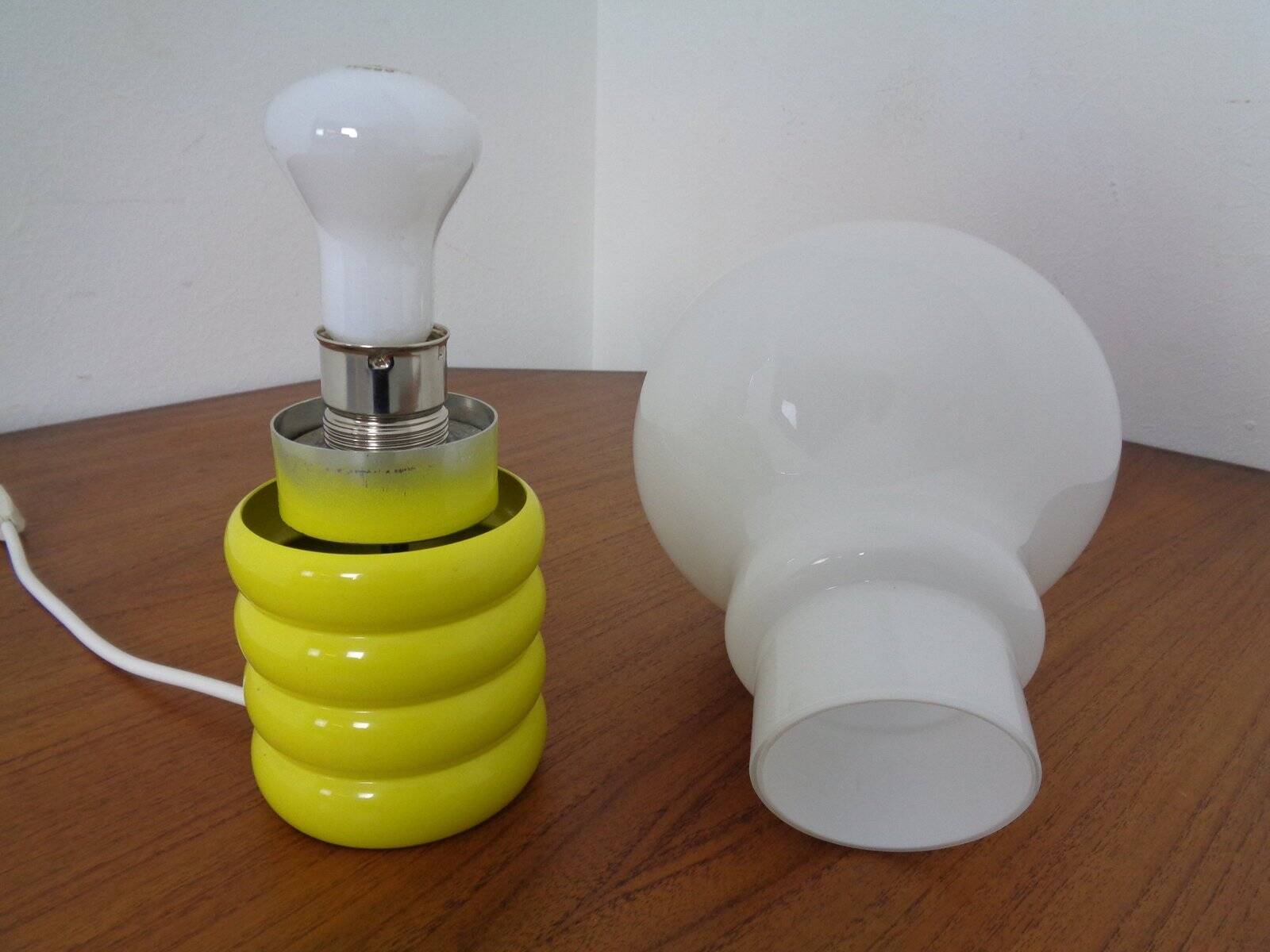 Yellow Opaline Glass Bulb Lamp by Ingo Maurer for M Design, 1960s