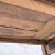 Solid oak farmhouse table with integrated extensions 1950