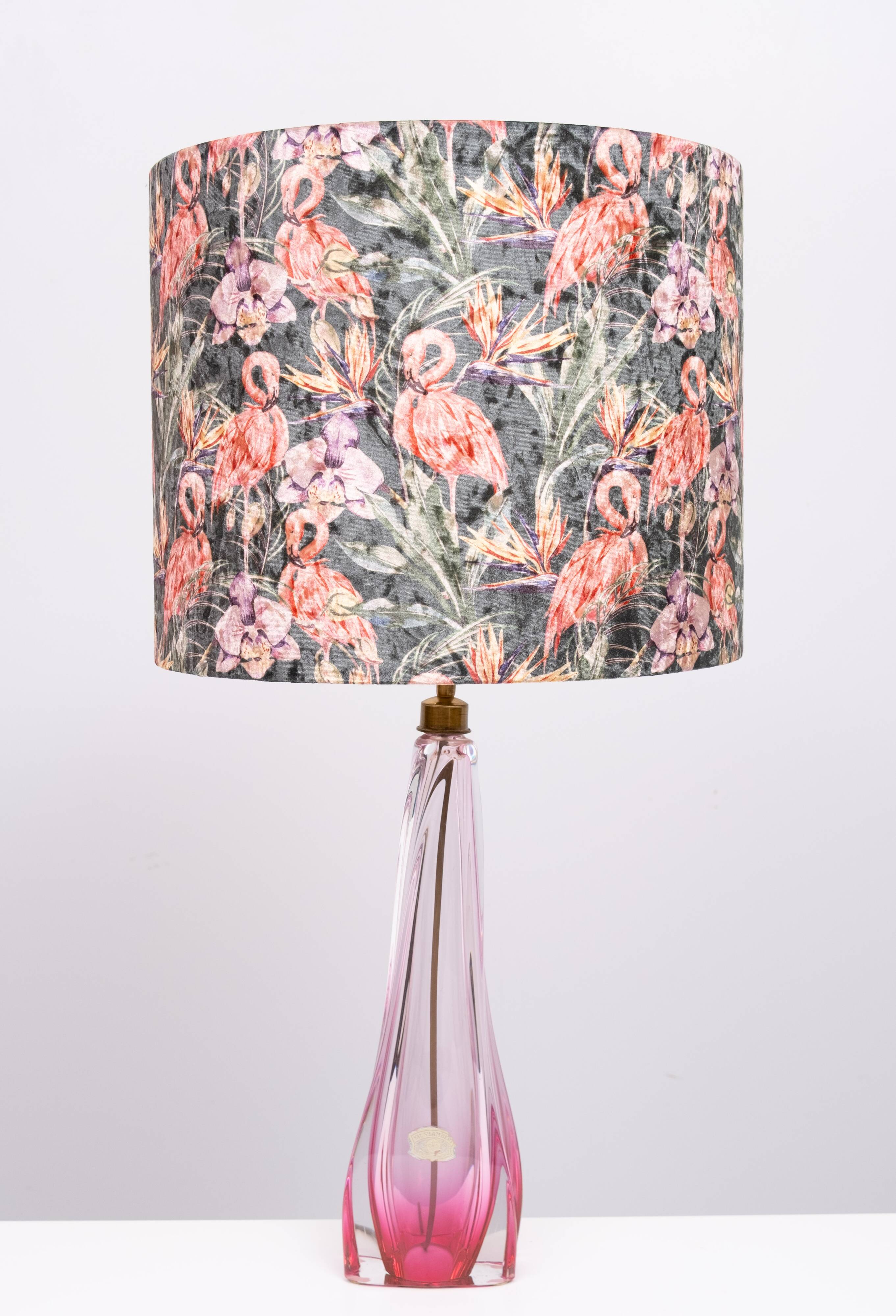 Val saint Lambert Crystal Glass Table lamp 1960s Belgium